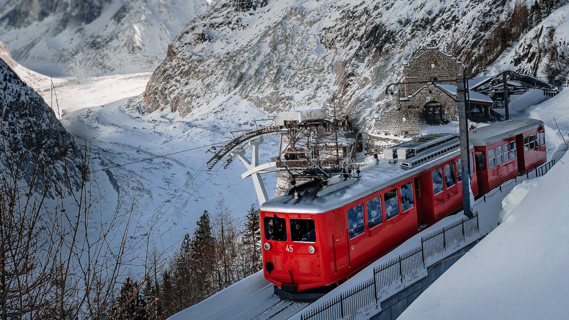 train à crémaillère au Montenvers